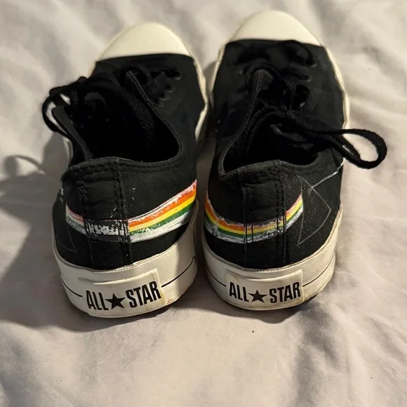 Converse Black Low-Top Canvas Sneakers Pink Floyd limited edition - Picture 3 of 3